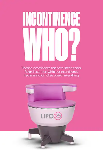LIPO360 EMS Chair Can Help with Urinary Incontinence 2 Image of a urinary incontinence treatment seat Leicester